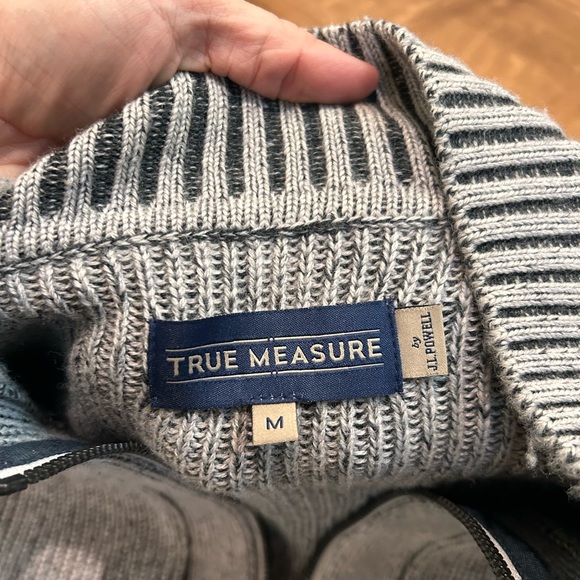 True Measure Zip Up Gray Wool Cardigan - Size Medium - Picture 3 of 7